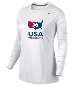 Nike Women's USA Wrestling Legend LS Crew - White/Cool Grey