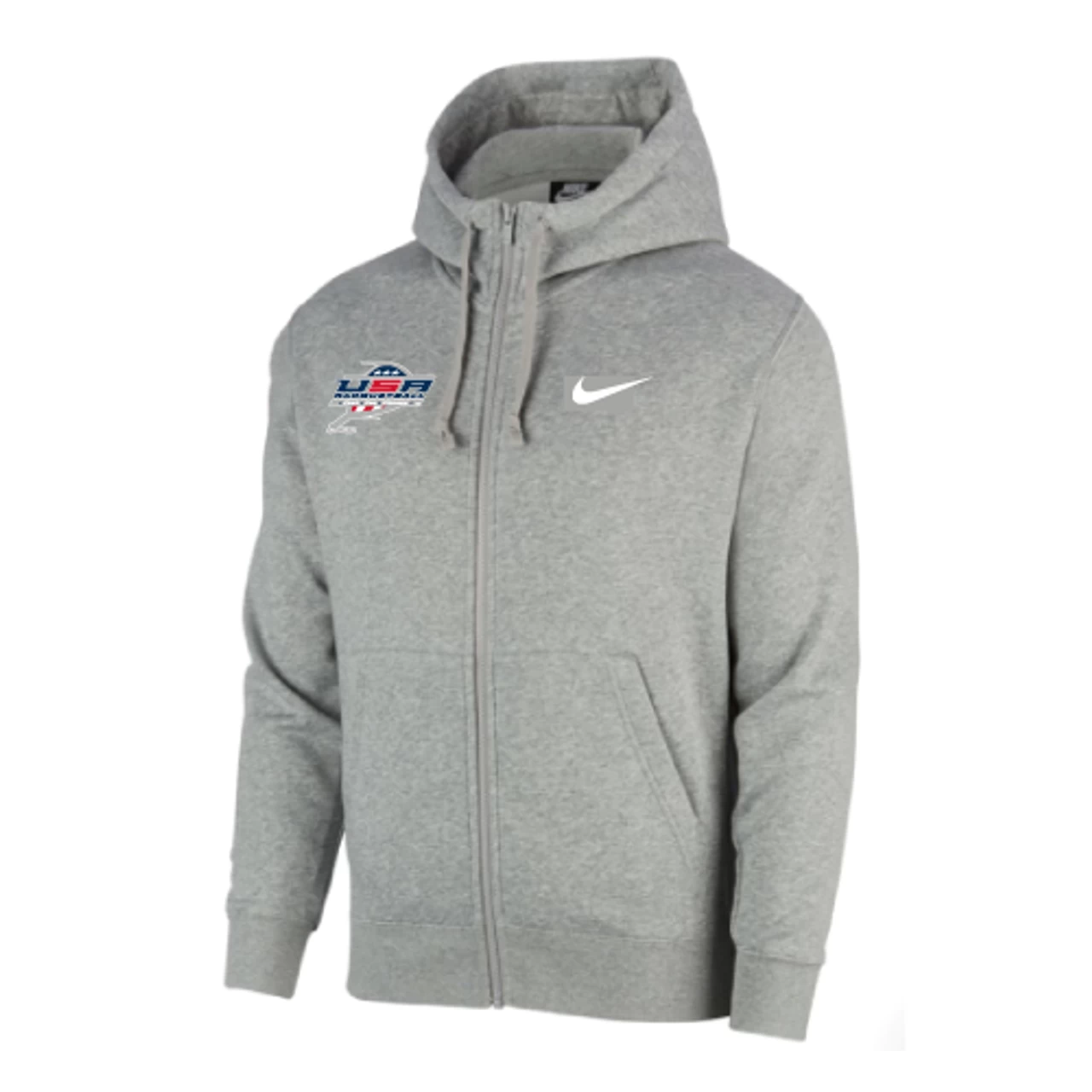 Nike Men's USA Racquetball Club Fleece Full Zip Hoodie - Grey