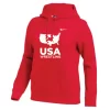 Nike Women's USA Wrestling Club Fleece Pullover Hoodie - Scarlet/White