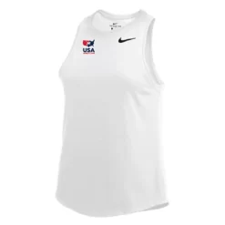 Nike Women's USA Wrestling Left Chest Dry High Neck Tank - White