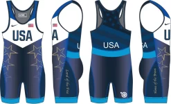 Nike Women's USA Wrestling Star Tour Wrestling Singlet - Blue