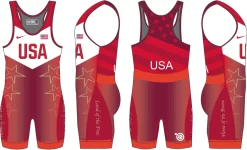 Nike Men's USAWR Star Tour Wrestling Singlet - Red
