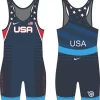 Nike Women's USA Wrestling Old Glory Singlet - Blue
