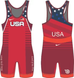 Nike Women's USA Wrestling Old Glory Singlet - Red