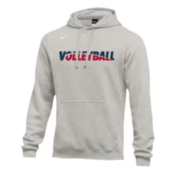 Nike Men's Volleyball Club Fleece Hoodie - Grey/Navy/Red