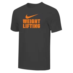 Nike Men's Weightlifting Stacked Tee - Black/Fluorescent Orange