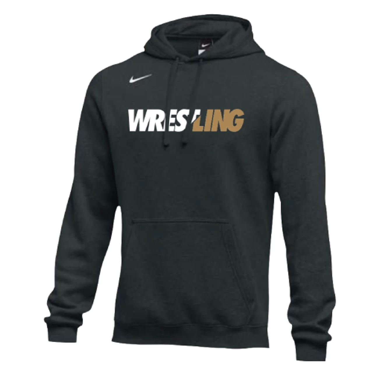 Nike Men's Wrestling Club Fleece Hoodie - Black/White/Gold