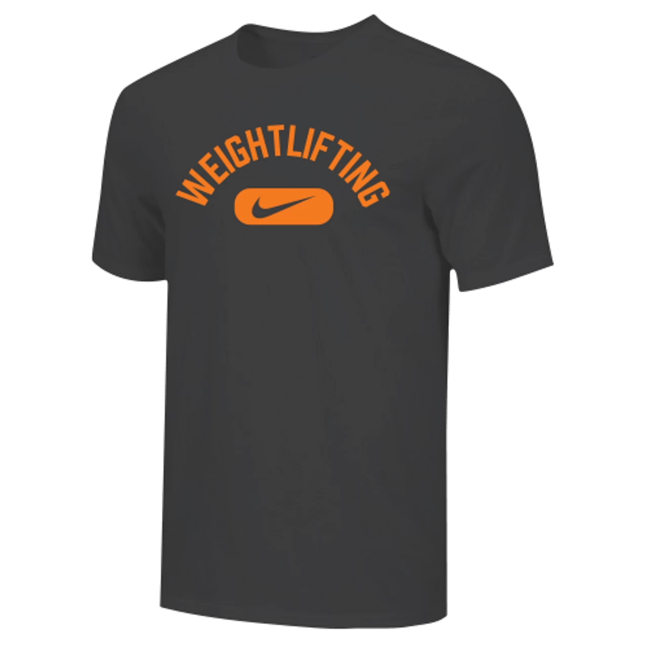 Nike Men's Weightlifting Swoosh Tee - Black/Fluorescent Orange