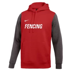 Nike Men's Fencing Club Fleece Color Block Hoodie - Red/Grey