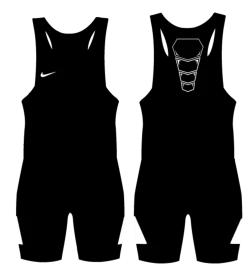 Nike Youth Grappler Elite Wrestling Singlet - Black / White