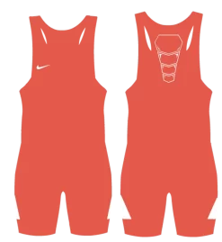 Nike Youth Grappler Elite Wrestling Singlet - Orange / White