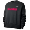 Nike Women’s Volleyball Fleece Trend Crew - Black/Fluorescent Raspberry
