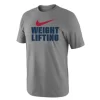 Nike Men's Weightlifting Red Swoosh Tee - Grey/Red/Blue