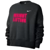 Nike Women’s Weightlifting Fleece Trend Crew - Black/Fluorescent Raspberry