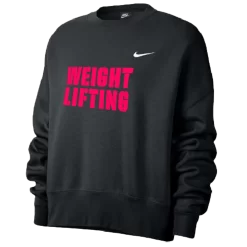 Nike Women’s Weightlifting Fleece Trend Crew - Black/Fluorescent Raspberry