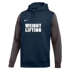 Nike Men's Weightlifting Club Fleece Color Block Hoodie - Navy/Grey