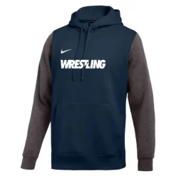 Nike Men's Wrestling Club Fleece Color Block Hoodie - Navy/Grey