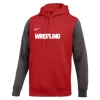 Nike Men's Wrestling Club Fleece Color Block Hoodie - Red/Grey